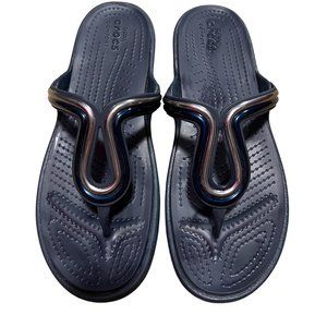 Crocs - Women's Size 11 - Navy and Silver